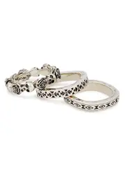 Clocks And Colours Milagros Engraved Sterling Silver Ring set 11