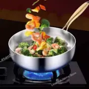316 Stainless Steel Deep Frying Wok Pan Nonstick Cooking Fried Steak Gas Stove