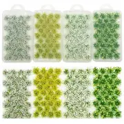 Cayway 128 PCS Miniature Colorful Flower Cluster, 4 Color Static Grass Tufts ...