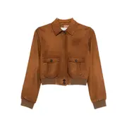 [Miu Miu] Miu Miu Patch Pocket Copped Jacket 40 IT BROWN
