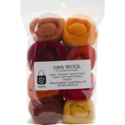 Wistyria Editions Wool Roving 12" .25oz 8/Pkg-Fire (Pack of 1)