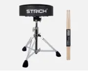 STRICH Drum Stool Set, Padded Seat Height Adjustable Drum Throne with 5A Drum