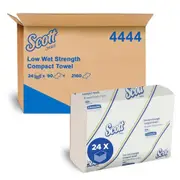 Scott Low Wet Strength Compact Hand Towel 24 Packs x 90 Towels (4444)