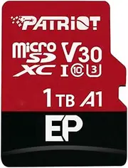 Patriot EP Series 1TB Micro SDXC V30 A1 UHS-I U3 4K UHD Memory Card - with SD Adapter - PEF1TBEP31MCX