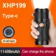 2022 最新 XHP199 可充電手電筒 USB LED Xhp160 手電筒強力戰術手電筒 18650 XHP90