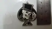 Ace of Spades Top Hat Skull Biker Lapel Pin Badge Motorcycle retro NEW Outlaw 1%