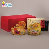 在飛比找momo購物網優惠-【厚禮樹】洪易HungYi /黃金鴛鴦(限量999件瓷器)