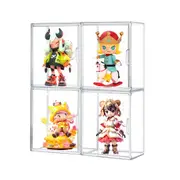 4pcs Shoe Storage Boxes Large Plastic Stackable Clear Containers Sneaker Handbag Clothes Organiser Display Bins with Door