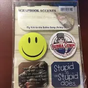 Bubba Gump Scrapbook Accents, Chipboard Dimensional Embellishments