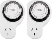 Twin Pack HPM 24 Hour Analog Timer With Offset Mechanical Power Point | AU