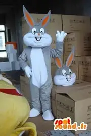 SpotSound Amazon Bugs Bunny mascot - Gray Rabbit - SpotSound Amazon famous animal costume