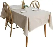 EHOMERY Table Cloth Weights for Patio Tables Heavy Dining Table Covering Chrysanthemum Table Cloth Wipeable Children Table Cover 8 Seater Cotton Beige Table Decoration 140X200Cm