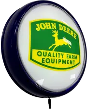 John Deere Tractor Mower Bar Lighting Wall Sign Light Button Blue