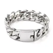Non-Tarnish Stainless Steel Cuban Link Chains BIG Bracelet Men Women 20mm T24