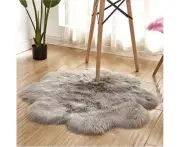 Faux Sheepskin Rug | Super Soft Faux Long Fur | Comfortable Mat (Plum 45*45Cm)