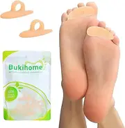 Bukihome Hammertoe Corrector Gel Toe Straighteners - 12 pcs Support Crest for Women & Men - Realign Bent, Crooked, Curled, Claw, Hammer Toes, Diabetic Brace - Beige,Single Loop