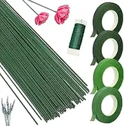 6 Pcs Floral Arrangement Kit,4 Floral Tape and Paddle Floral Wire,26 Gauge Floral Wire Stems,Flower Arranging Supplies for Bouquets, DIY Crafts, and Wreath Making