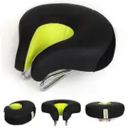 Bicycle Saddle No Nose Bicycle Saddle Mountain Bike Thickened Super Soft Cushio Green