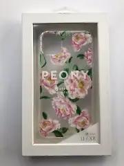 NIB MVMT iPhone 11/XR Case Clear With Pink Peony Flowers Protective Snap-On