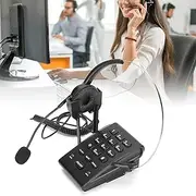 Call Center Corded Telephone with Omnidirectional Microphone Headset, Wired Telephone for Enhanced Communication in Office and Home