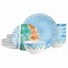 Spice by Tia Mowry Savory Saffron 18-Piece Dinnerware Set - Golden Blue