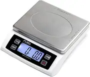 50 kg (110 lb) Digital Postal Scale, Wide Stainless Steel Platform, Backlit LCD, Multiple Weight Units, Capacity: Max 50 kg (110 lb), Min 5 g (0.2 oz), Division: 1 g / 0.1 oz