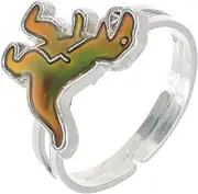 [OATIPHO] 3pcs Dinosaur Color Changing Ring Rings for Mood Ring for Adjustable Mood Rings Vintage Rings Mood Ring Shaped Anniversary Ring Female Ring Zinc Alloy Child Cartoon
