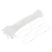 Polyester Rope Hang Tag String Snap Lock,190mm,1mm 100 Pcs,White