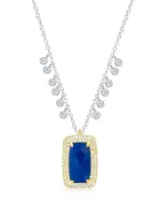 Meira T 14K Two-Tone 0.24 ct. tw. Diamond & Tanzanite Charm Necklace