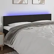 Bed Headboard LED, Beds Head Frame LED Headboard Black 200 cm Fabric