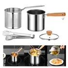 Stainless Steel Deep Fryer Pot Small Deep Fryer Pot for Chips Frying Boiling