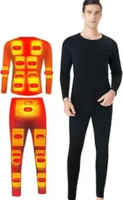 [IMYOGI] Cozy Heating Underwear Set Womens Mens, USB Electric 3 Heating Levels 20/24-Zones Heated Fleece Warm Base Layer Sport Top & Bottom