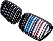 Glossy Black Front Hood Kidney Grille Grill Compatible For BMW 5 Series E39 M5 525 528 1995-2004 Dual Line Car Accessories Replacement Part