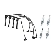 Bosch Ignition Leads + 4 x Denso TT Spark Plugs for Nissan Pulsar N15 EN15 1.6