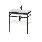 Duravit Happy D.2 Plus Furniture C-Bonded washbasin 775 x 490mm (1 Taphole)w/ Metal console Floor Standing w/ White Shelf HP4737O2222