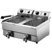 Devanti Electric Commercial Chip Cooker Deep Fryer Twin Frying Basket Countertop