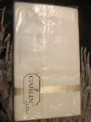 Vintage Carlin West Point Pepperell White Twin Flat Sheet Scalloped Stitches NOS