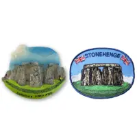 在飛比找momo購物網優惠-【A-ONE 匯旺】英國巨石陣特色地標磁鐵+英國 巨石陣刺繡