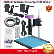 HAYEAR 51MP Industrial Microscope Camera 180X C-Mount Lens for PCB Phone Repair-