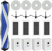 Replacement Parts Kit for Ecovacs Deebot X5 Pro/X5 Omni Robot Vacuum Cleaner, 1 Roller Brush 4 Side Brushe 4 Mop Pad 4 Filter 4 Dust Bag