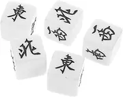 Toyvian 5pcs Mahjong Dice Wind Direction Game Dice for Home Parties Ktv Bars Lightweight and Portable Mahjong Accessories