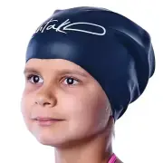 Swim Caps for Long Hair Kids - Swimming Cap for Girls Boys Kids Teens with Lo...