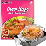 ECOOPTS Turkey Oven Bags Large Size Oven Cooking Roasting Bags for Chicken Meat Ham Seafood Vegetable - 10 Bags (21.6 x 23.6 IN) (1 Pack Large Size)