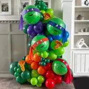 96pcs Green Ninja Theme Birthday Party Decorations Ninja latex balloon chain kit