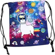 Holibanna 1pc Cartoon Alpaca Drawstring Bag Drawstring Backpack Capacity Storage Bag for School Travel Parties Easy Open Close present