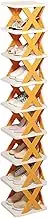 Slim Shoe Rack - Tall Folding Shelf Slipper Organizer,Space-Saving Standing Sneaker Holder Entryway Shelf Organizer for RV Corner Small Apartment Closet