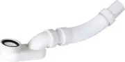 Flexible Freestanding Tub Drain Kit - Low Profile Flat P Trap for White