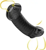 Silicone Penis Ring Stretchy Cock Ring for Men Longer Lasting Erections,Enhancing Erection, Stretchy Divide Cock & Ball Rings Sex Toys Adult for Men or Couple (Black)