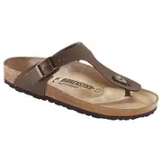 Unisex Birkenstock Gizeh Birko-Flor Birkibuc Mocha Slip On Sandals