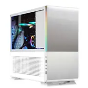 ALmordor Mini Tower Desktop Computer PC Case Chassis Supports ATX/ E ATX/ MATX/ ITX, PSU ATX, White/ Silver